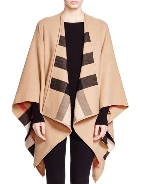 burberry wool cape red